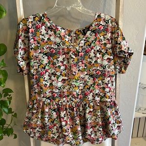 Floral Peplum Bobeau Blouse